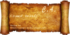 Czumpf Anikó névjegykártya